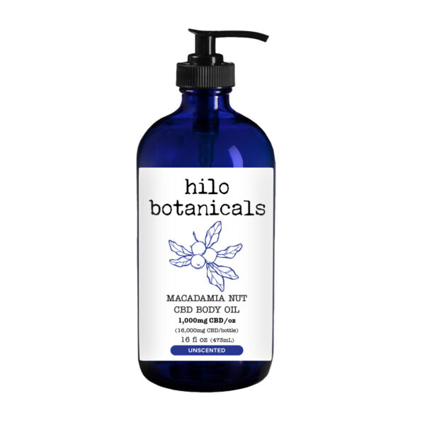 MACADAMIA NUT CBD BODY OIL, 16 OZ, UNSCENTED (1,000MG)