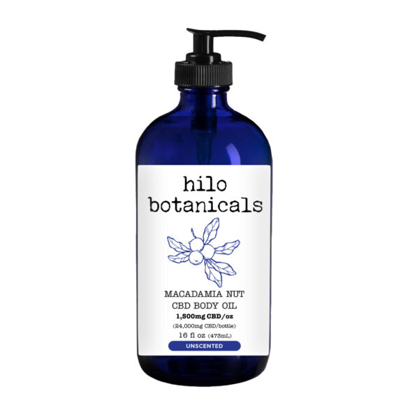 MACADAMIA NUT CBD BODY OIL, 16 OZ, UNSCENTED (1,500MG)